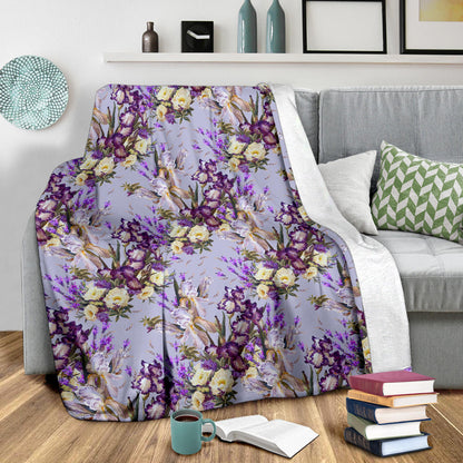 Iris Pattern Print Design IR07 Fleece Blanket