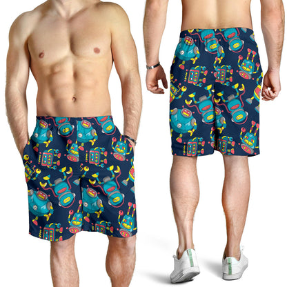 Robot Pattern Print Design A05 Mens Shorts