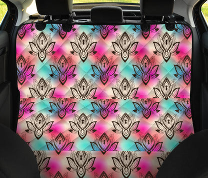 Lotus Boho Pattern Print Design LO02 Rear Dog  Seat Cover