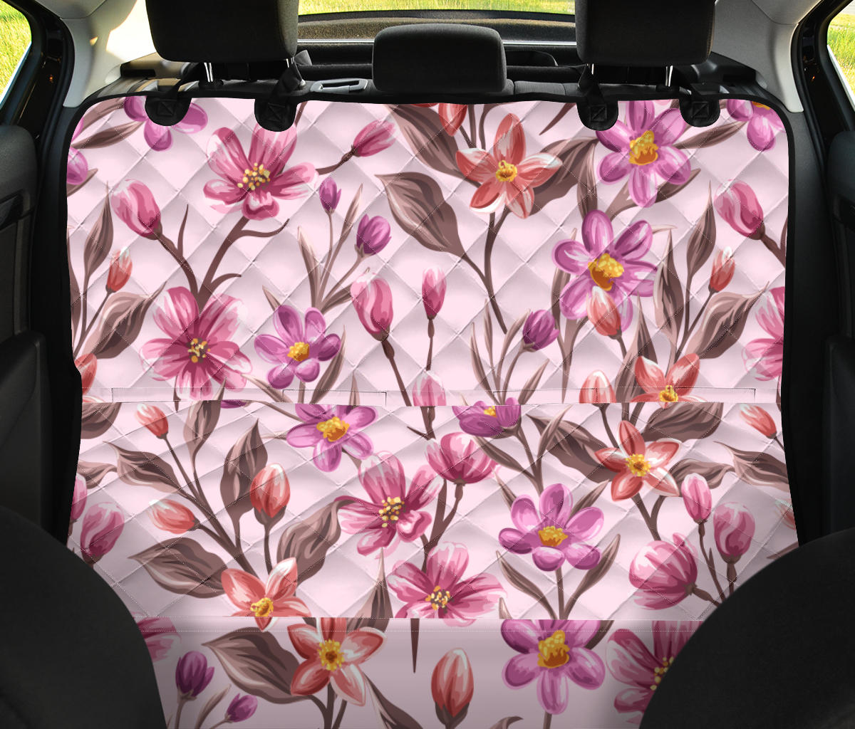 Summer Floral Pattern Print Design SF09 Rear Dog  Seat Cover