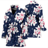 Plumeria Pattern Print Design PM017 Women Bathrobe