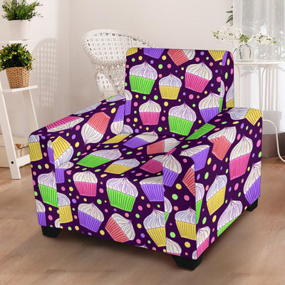 Cupcake Pattern Print Design CP07 Armchair Slipcover