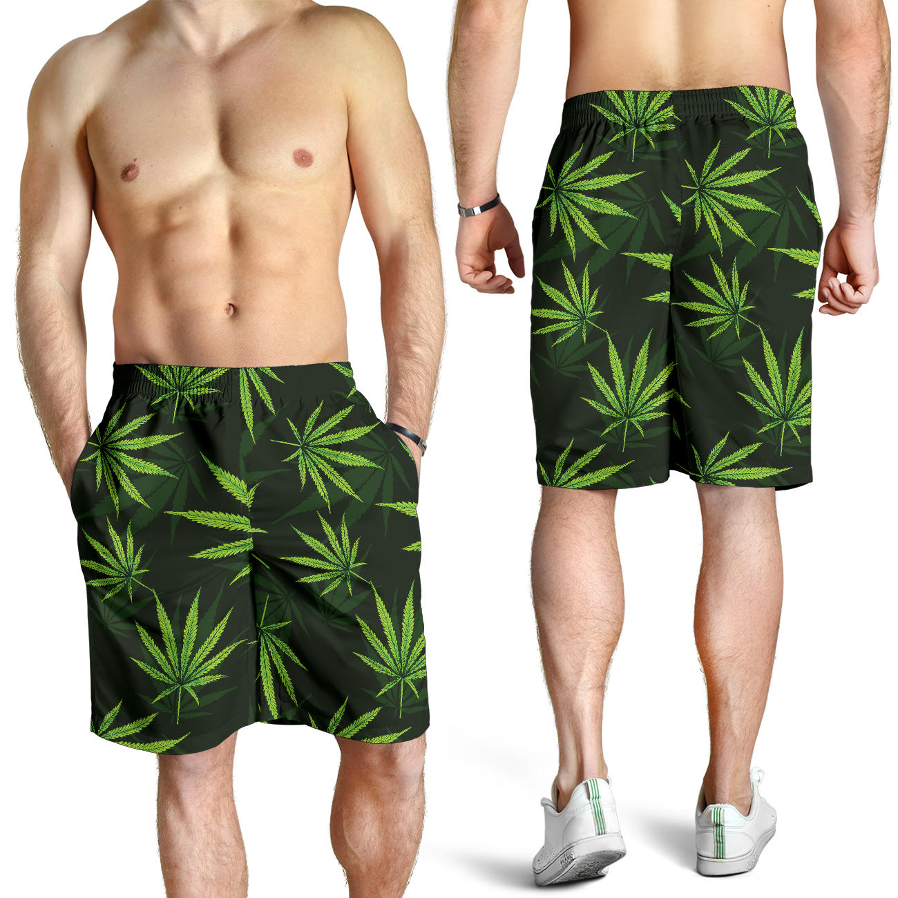 Pot Leaf Pattern Print Design A03 Mens Shorts