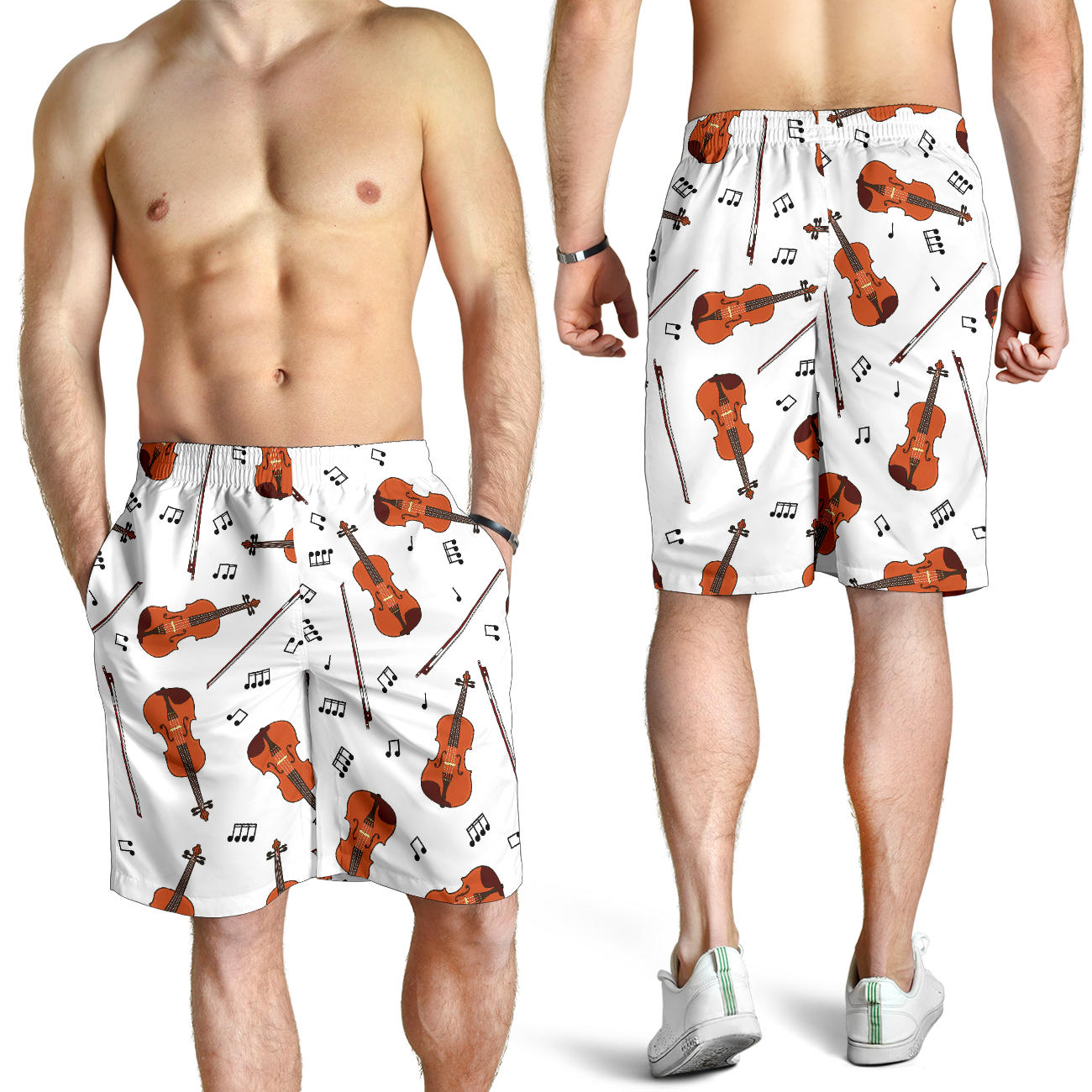 Violin Pattern Print Design 02 Mens Shorts