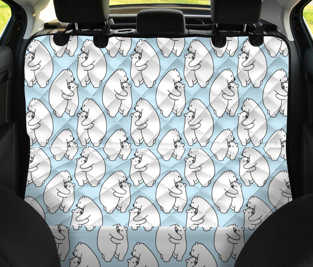 Polar Bear Pattern Print Design PB08 Rear Dog  Seat Cover