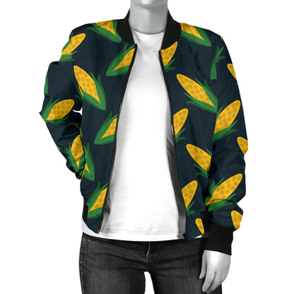 Corn Pattern Print Design 02 Women's Bomber Jacket