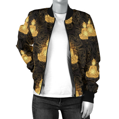 Buddha Pattern Print Design 02 Women's Bomber Jacket