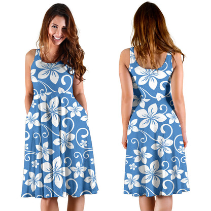 Hibiscus Pattern Print Design HB09 Midi Dress