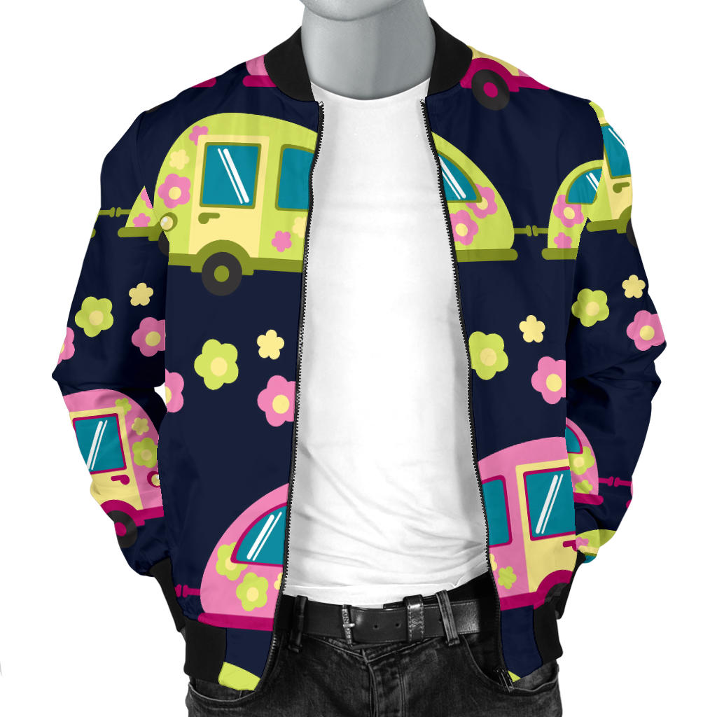 Camper Cute Camping Design No 3 Print Men Bomber Jacket