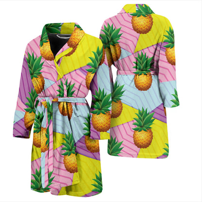 Pineapple Pattern Print Design PP05 Men Bathrobe