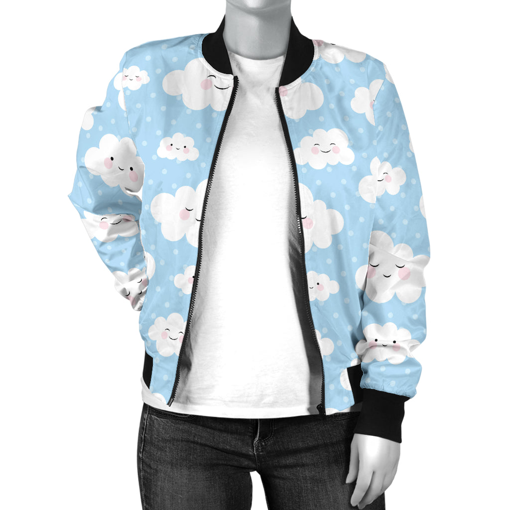 Cloud Pattern Print Design 02 Women's Bomber Jacket