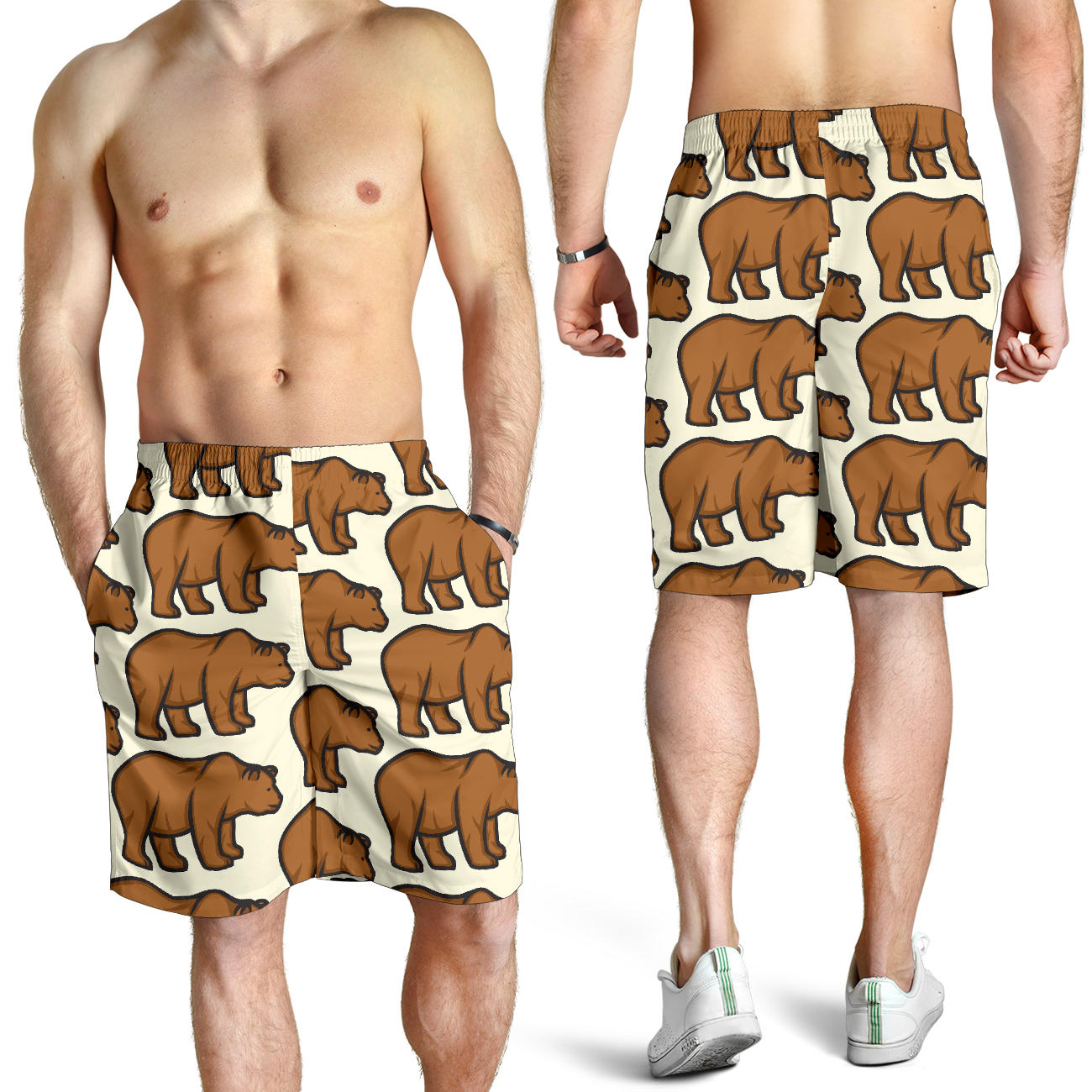 Bear Pattern Print Design BE05 Mens Shorts
