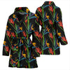 Heliconia Pattern Print Design HL04 Women Bathrobe