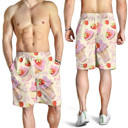 Strawberry Pink CupCake Mens Shorts