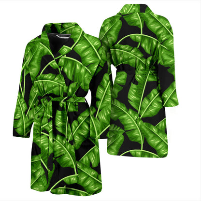 Banana Leaf Pattern Print Design BL01 Men Bathrobe