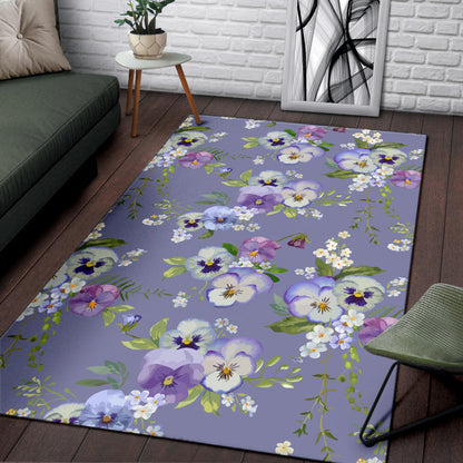Pansy Pattern Print Design PS05 Area Rugs