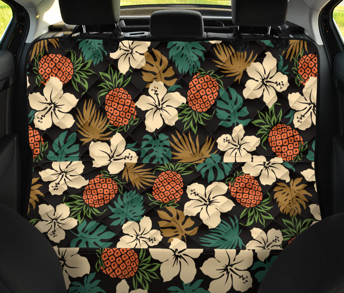 Hawaiian Themed Pattern Print Design H08 Rear Dog  Seat Cover