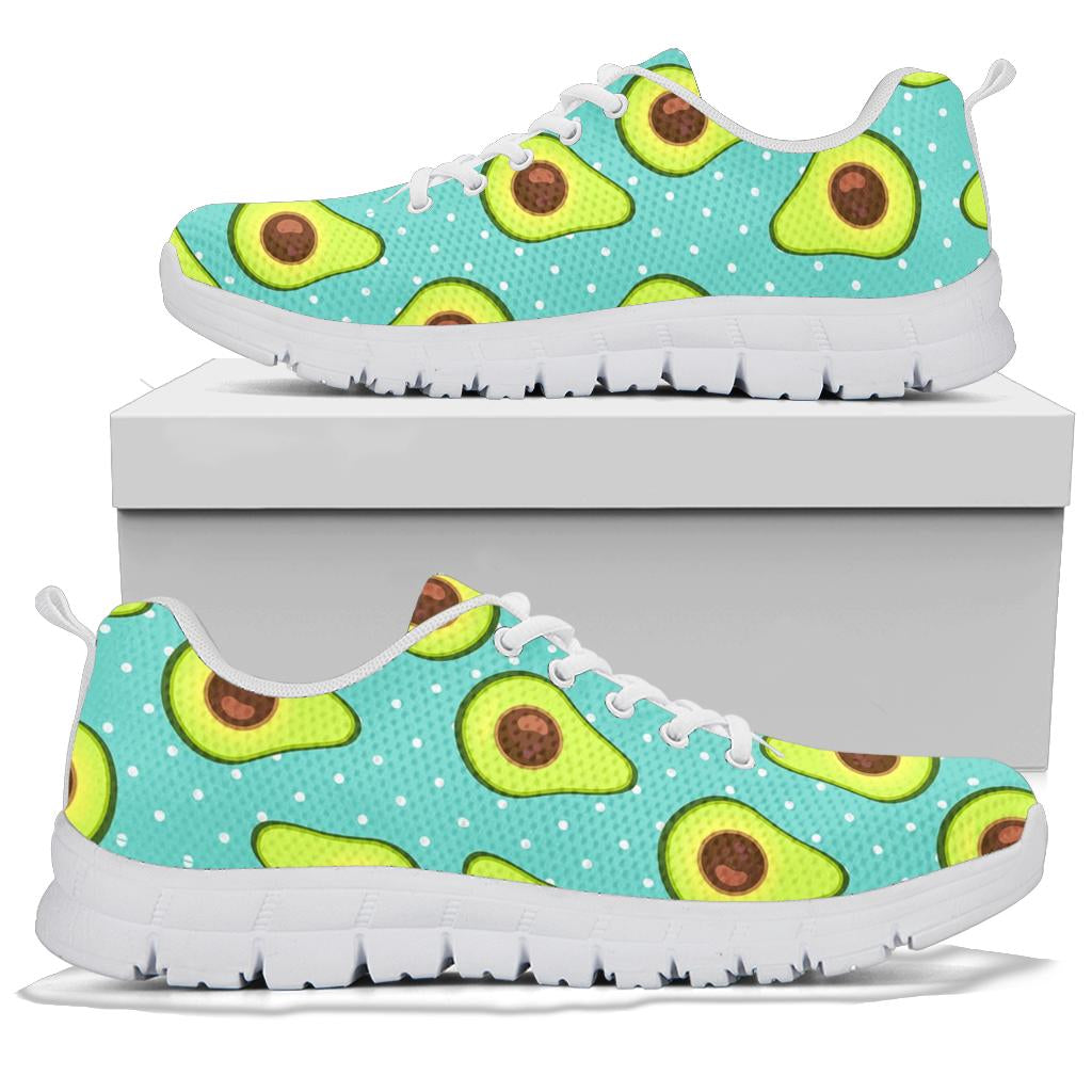 Avocado Pattern Print Design AC012 Sneakers White Bottom Shoes