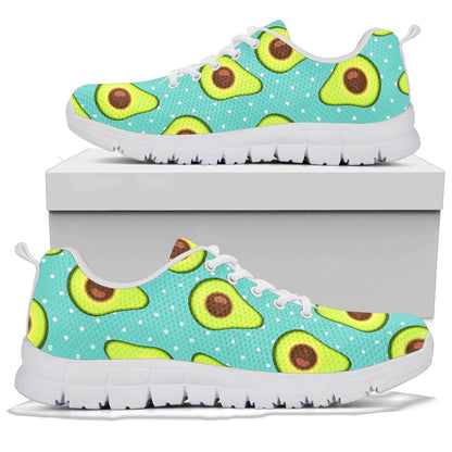 Avocado Pattern Print Design AC012 Sneakers White Bottom Shoes