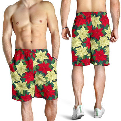 Poinsettia Pattern Print Design POT06 Mens Shorts