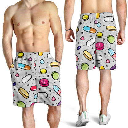 Pill Pattern Print Design A04 Mens Shorts