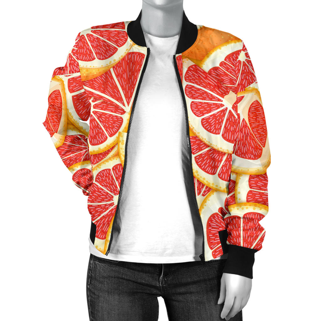 Grapefruit Pattern Print Design GF02 Women Bomber Jacket
