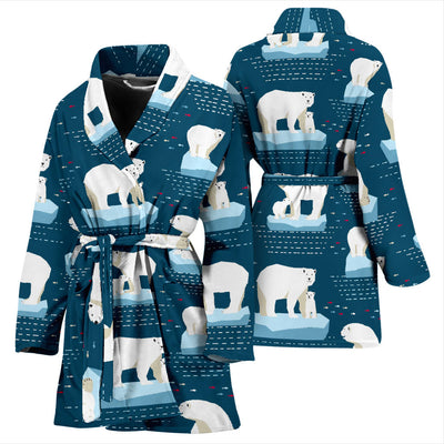 Polar Bear Pattern Print Design PB02 Women Bathrobe