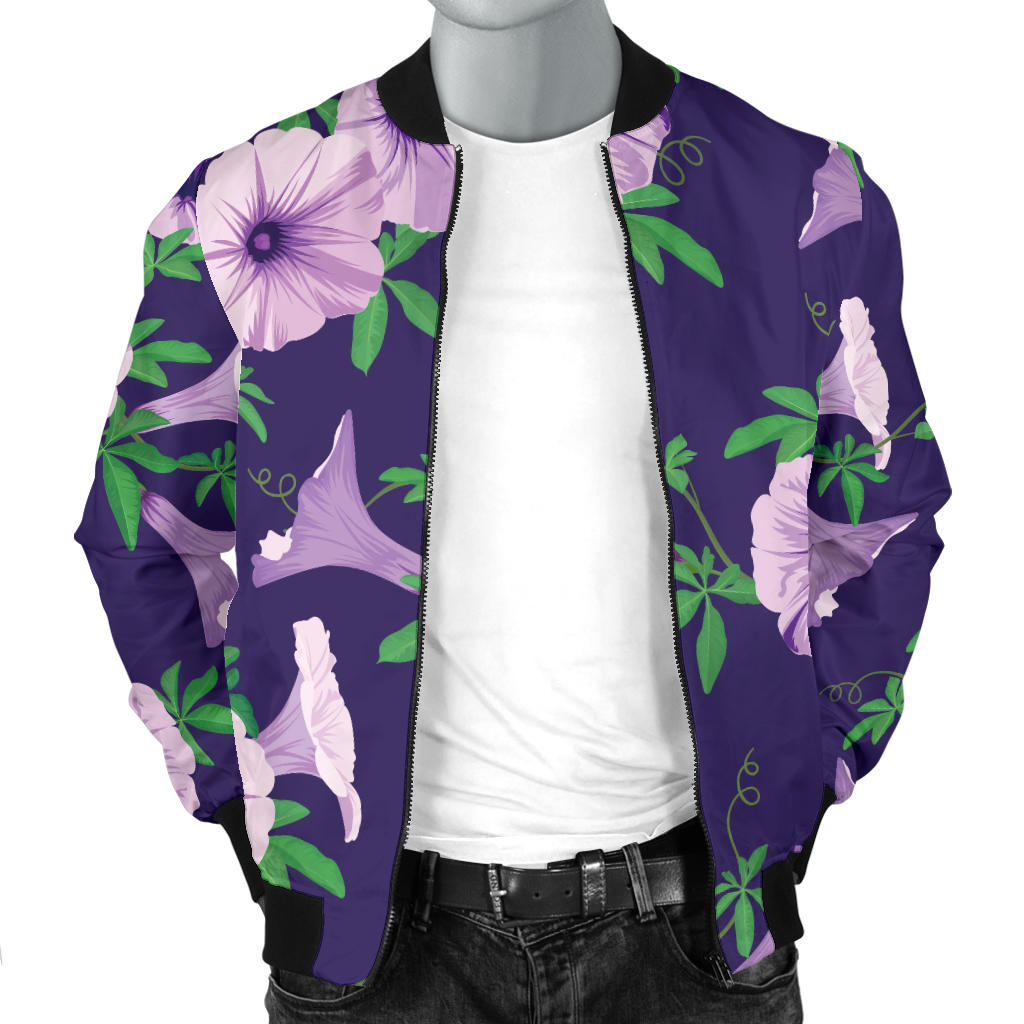 Morning Glory Pattern Print Design MG01 Men Bomber Jacket