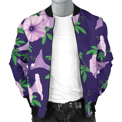 Morning Glory Pattern Print Design MG01 Men Bomber Jacket