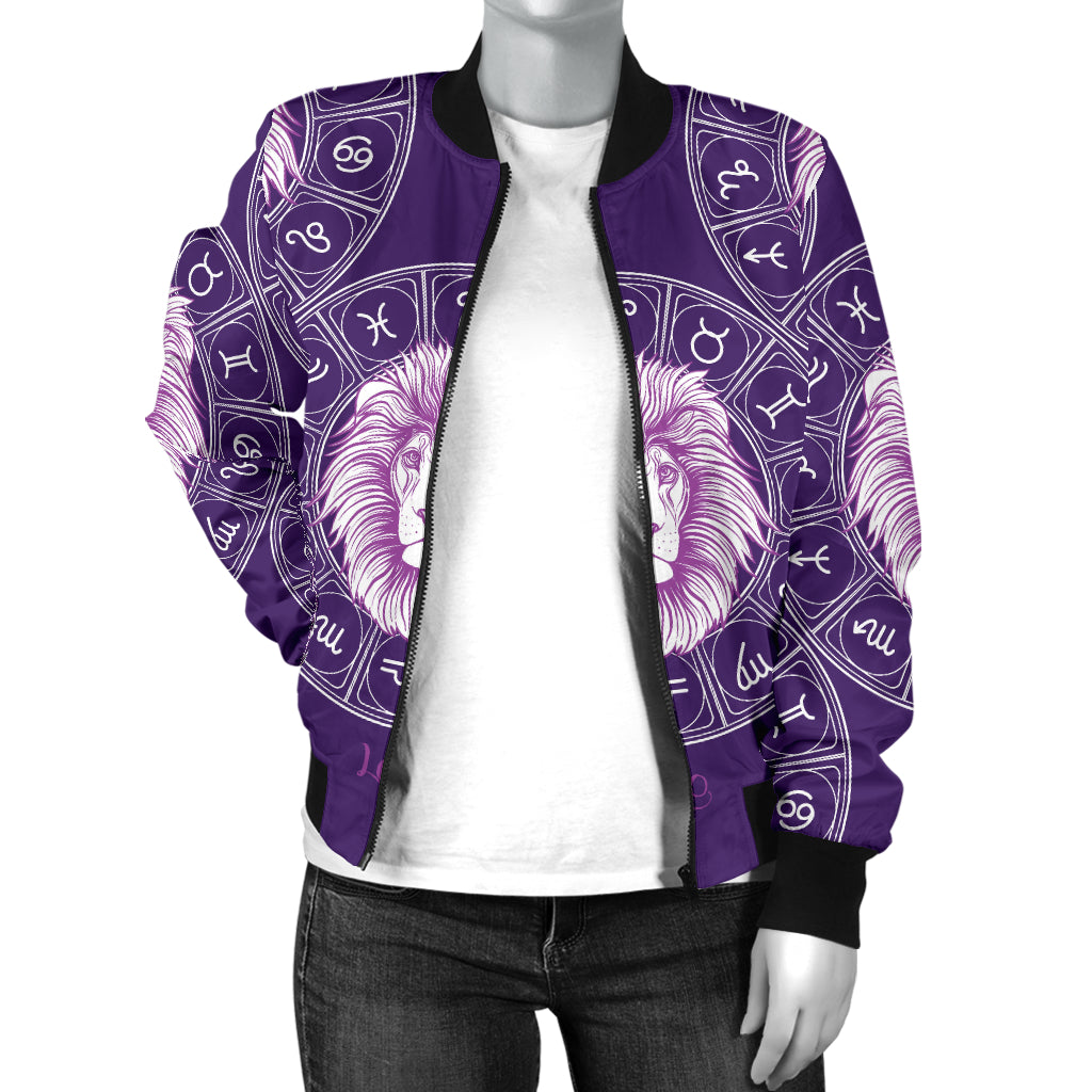 Leo Pattern Print Design 04 Women's Bomber Jacket