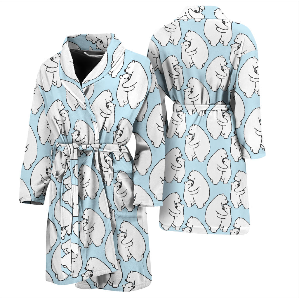 Polar Bear Pattern Print Design PB08 Men Bathrobe