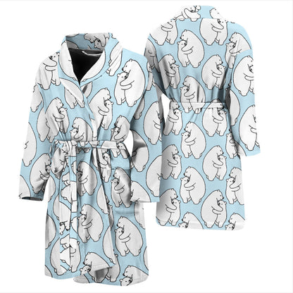 Polar Bear Pattern Print Design PB08 Men Bathrobe
