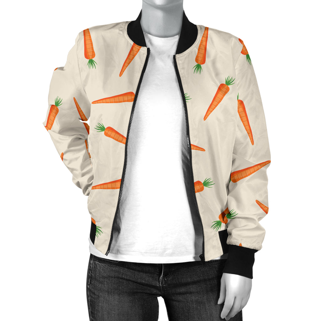 Carrot Pattern Print Design 07 Women's Bomber Jacket