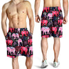 Pink Elephant Pattern Mens Shorts