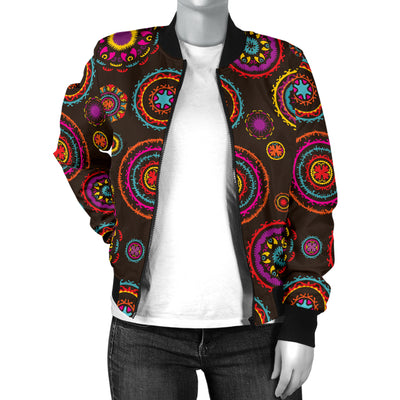 Bohemian Pattern Print Design 01 Women's Bomber Jacket