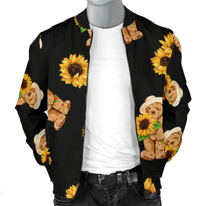 Sunflower Pattern Print Design SF016 Men Bomber Jacket