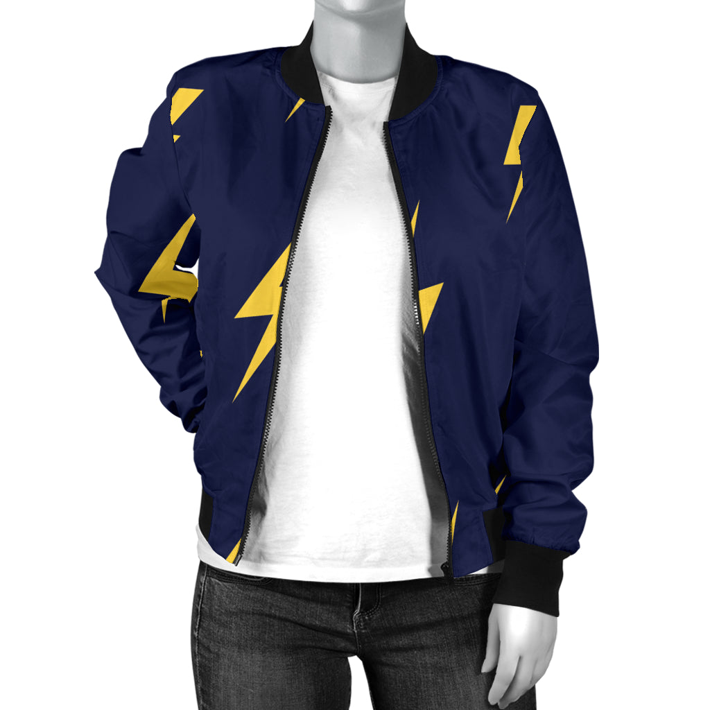 Lightning Thunder Pattern Print Design 03 Women's Bomber Jacket