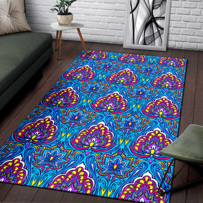 Lotus Boho Pattern Print Design LO010 Area Rugs
