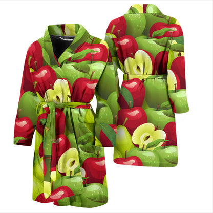 Apple Pattern Print Design AP03 Men Bathrobe