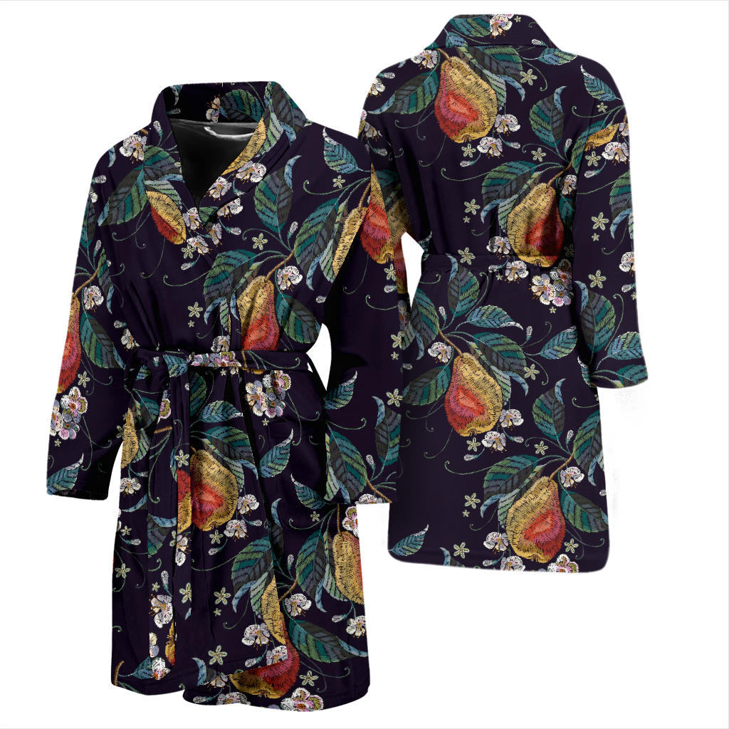 Pear Pattern Print Design PE02 Men Bathrobe