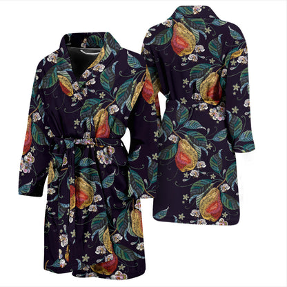 Pear Pattern Print Design PE02 Men Bathrobe