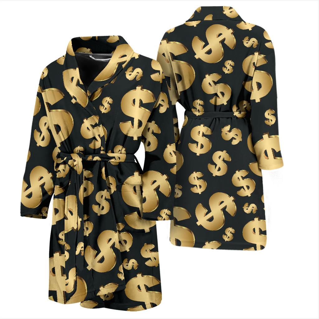 Dollar Pattern Print Design DO04 Men Bathrobe