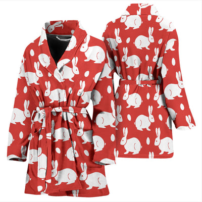 Rabbit Pattern Print Design RB017 Women Bathrobe