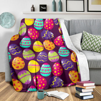Easter Eggs Pattern Print Design RB04 Fleece Blanket