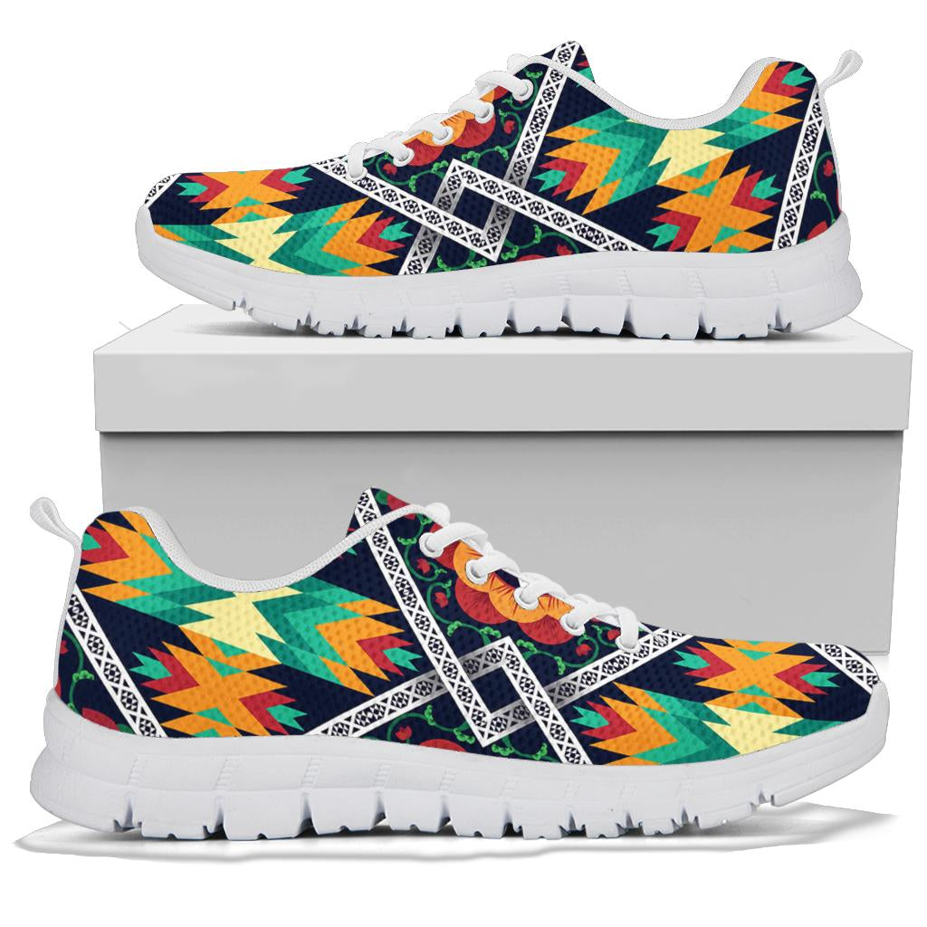 African Kente Sneakers White Bottom Shoes