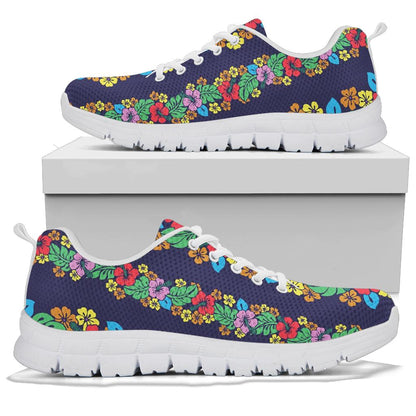 Hawaiian Themed Pattern Print Design H03 Sneakers White Bottom Shoes