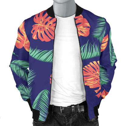 Palm Leaves Pattern Print Design PL011 Men Bomber Jacket