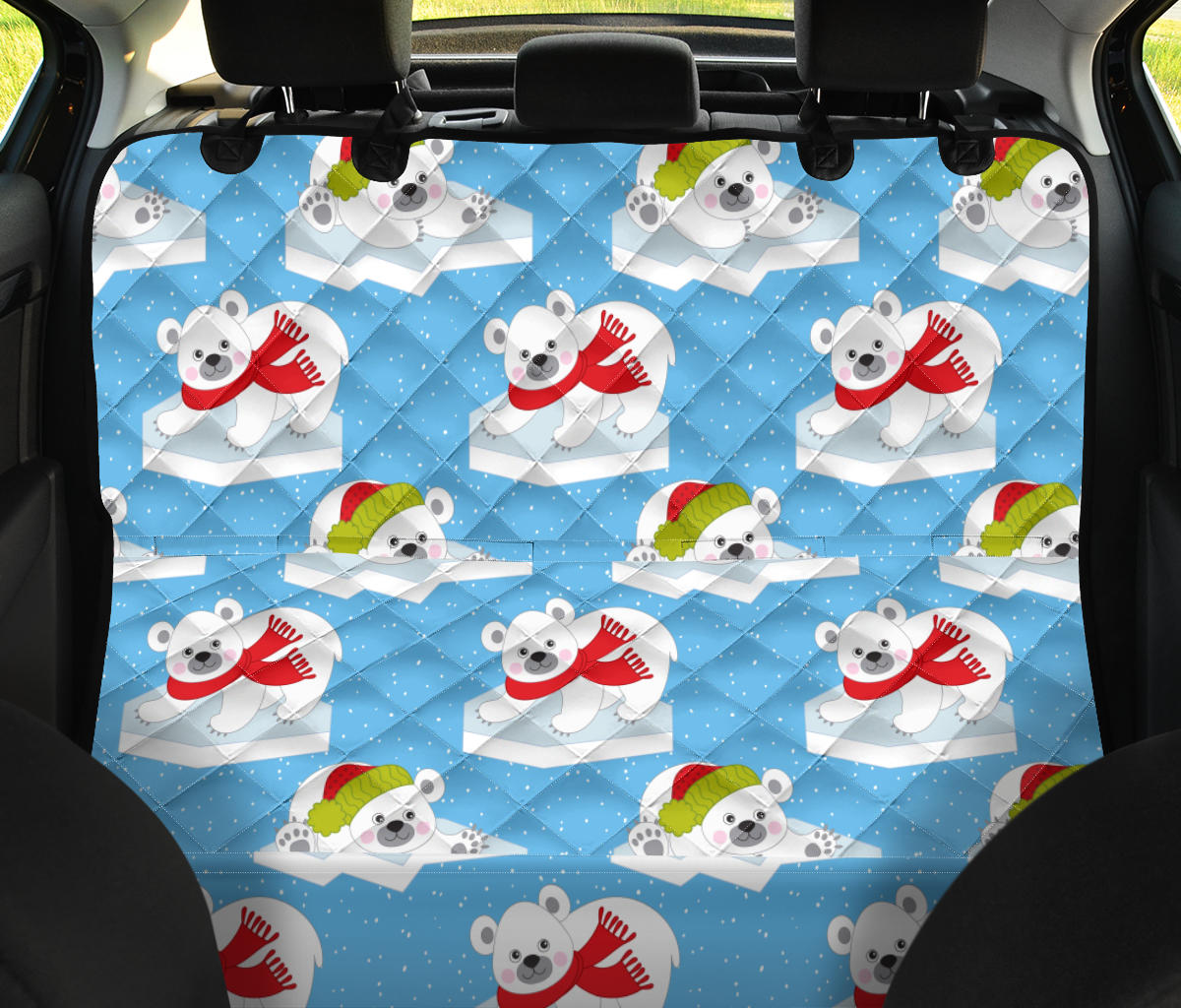 Polar Bear Pattern Print Design PB06 Rear Dog  Seat Cover