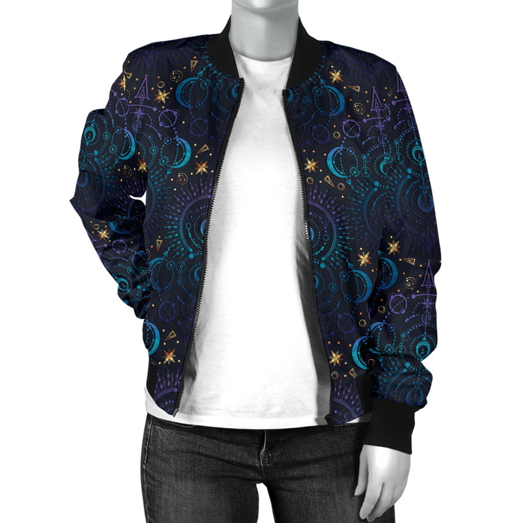 Celestial Pattern Print Design 06 Women's Bomber Jacket