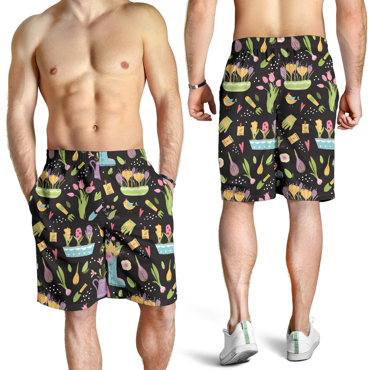 Gardening Pattern Print Design G03 Mens Shorts
